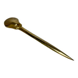 1960s Brass Shell Motif Letter Opener