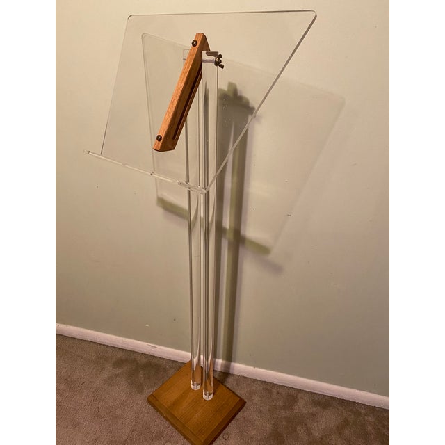 Lucite and Teak Modern Music Stand Easel Chairish