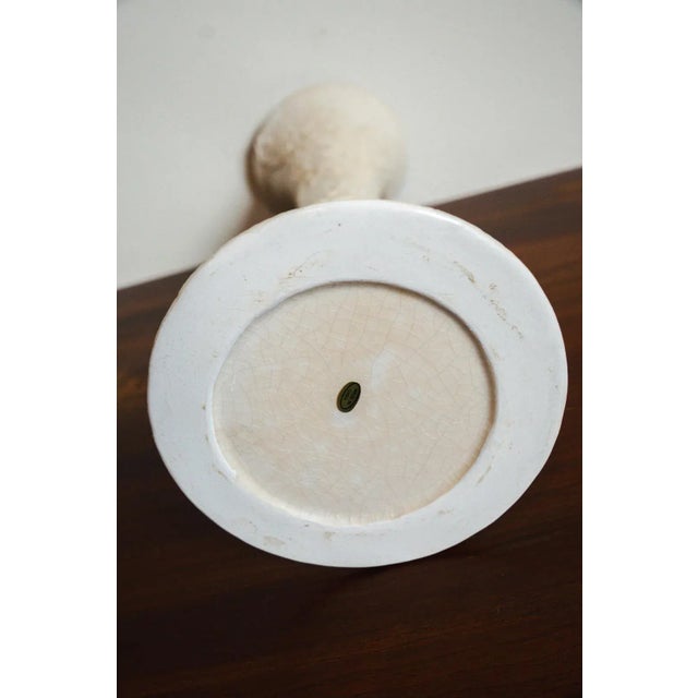 1960s Vintage China Ivory & Lavender Tall Vase For Sale - Image 5 of 7