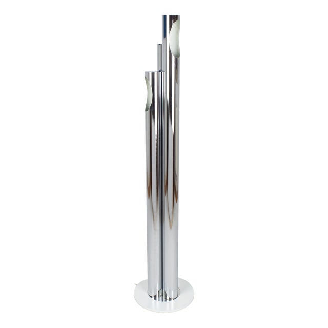 Space Age Chrome 3-Light Floor Lamp from Estiluz, Spain, 1970s For Sale
