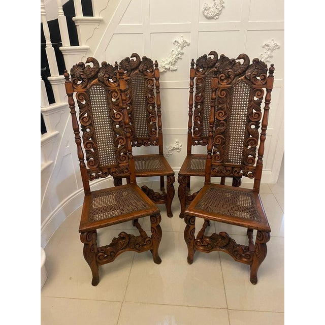 Victorian Carved Walnut Dining Chairs, 1860s, Set of 4 For Sale - Image 14 of 14