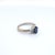 Blue Late 20th Century Three-Stone Blue Oval Gia Sapphire & Diamond Ring in 18k White Gold - Size 6.75 For Sale - Image 8 of 8