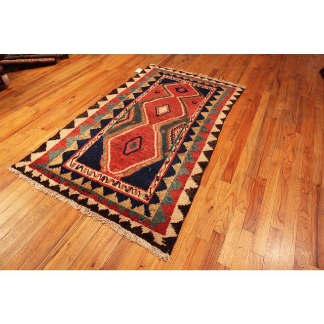 Beautiful Tribal Vintage Persian Gabbeh Diamond Design Rug, Country of Origin: Persia, Circa Date: Vintage