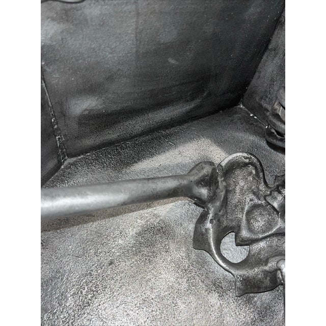 Large Mid-Century Style Hand-Cast Aluminum Skeleton Casket Cooler For Sale - Image 11 of 12