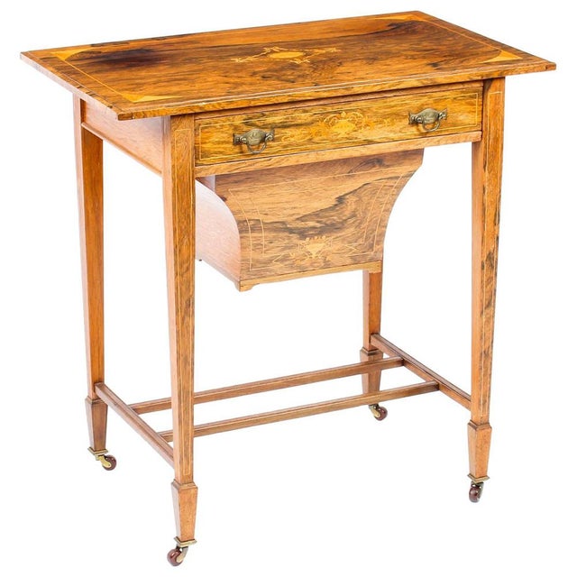 Edwardian Inlaid Workbox Side Table, 19th Century For Sale - Image 17 of 17