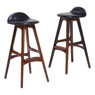 OD61 Bar Stools by Erik Buch for Oddense Maskinsnedkeri, 1960s, Set of 2 For Sale