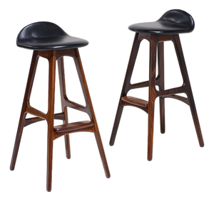 OD61 Bar Stools by Erik Buch for Oddense Maskinsnedkeri, 1960s, Set of 2