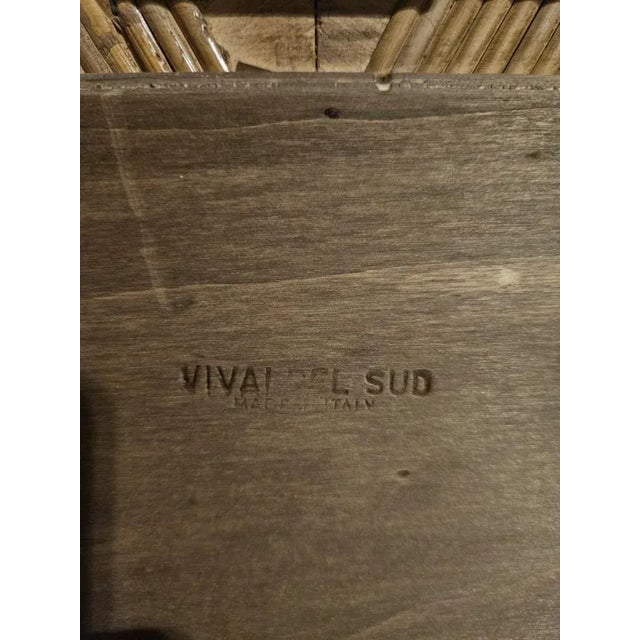 Wood Wall Mirror in Bamboo and Rattan from Vivai del Sud, 1970s For Sale - Image 7 of 8