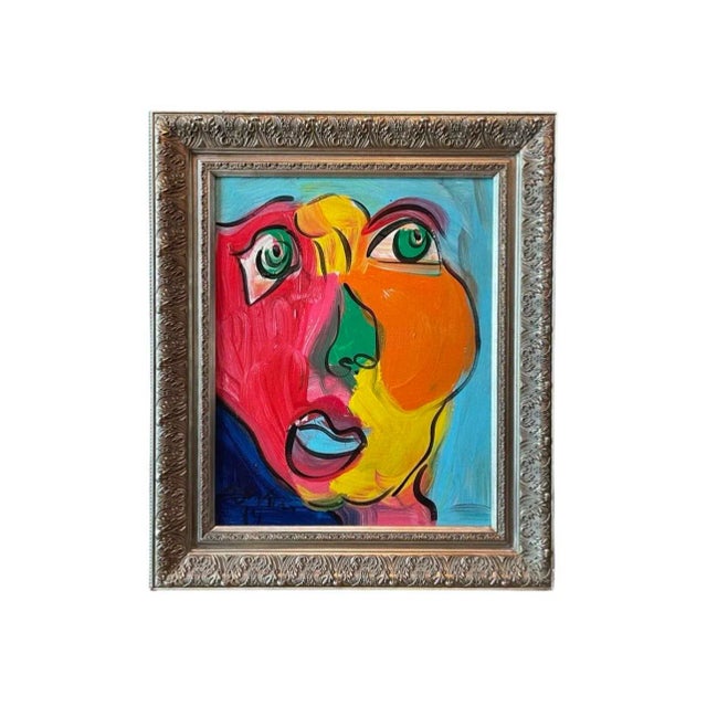 Textile “Andy Warhol” by Artist Peter Keil Original Titled Painting Framed For Sale - Image 7 of 7