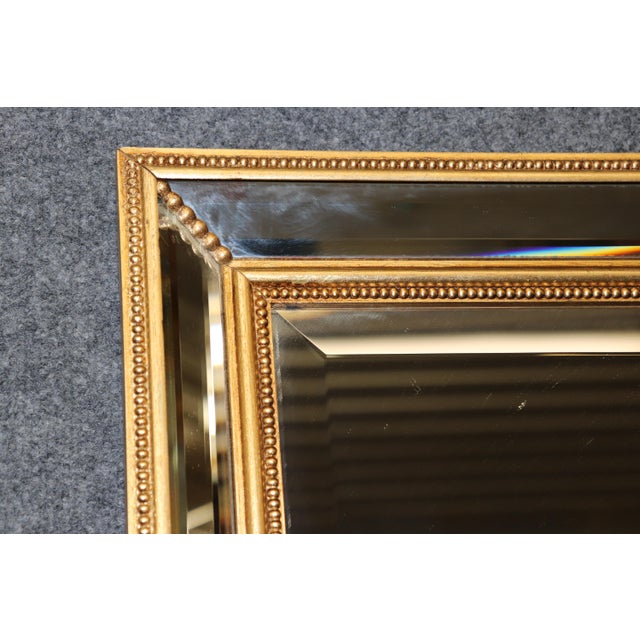 Hollywood Regency LaBarge 1950's Gold Gilt Beveled Glass Mirror For Sale - Image 3 of 9