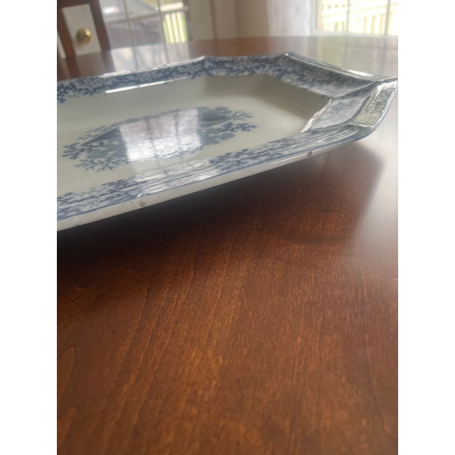 19th Century Blue and White Platter For Sale - Image 6 of 9