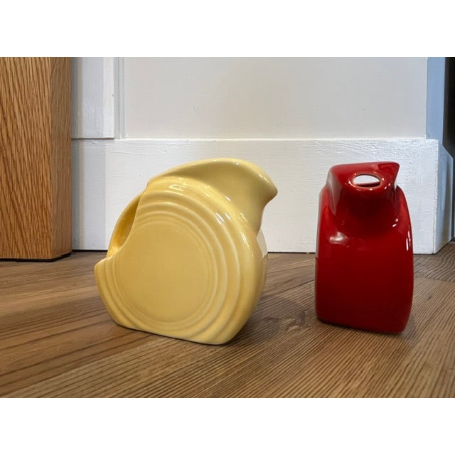 Ceramic 1980s Art Deco Fiesta Mini Disc Pitchers - Pair For Sale - Image 7 of 10