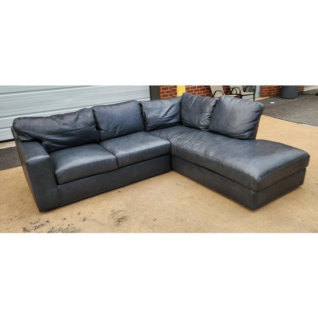 Century Furniture Blue Century Furniture Sectional For Sale - Image 4 of 9