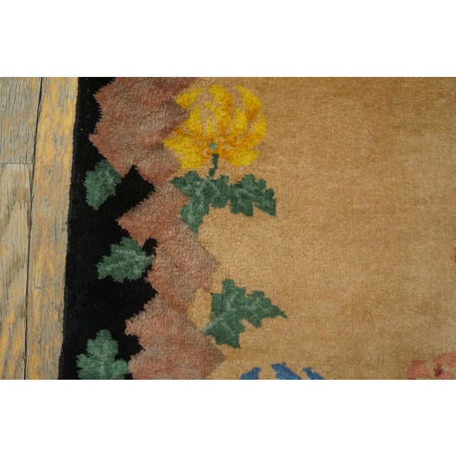 1920s Beige Floral Antique Chinese Art Deco Rug 2' X 3'10'' by Nichols Workshop Wool Knotted Carpet For Sale - Image 9 of 9