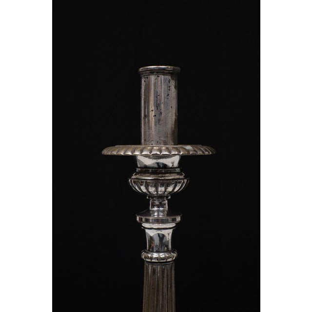 Antique Silver-Plated Church Candleholders, France, 1850s, Set of 2 For Sale - Image 9 of 15