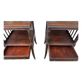 Mid 20th Century Pair of Potthast Brothers Style Mid-Century American Federal Mahogany Side Tables For Sale