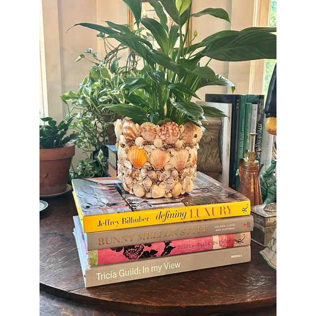 Nautical Contemporary Coastal Grotto Palm Beach Shell Encrusted Planter For Sale - Image 3 of 9