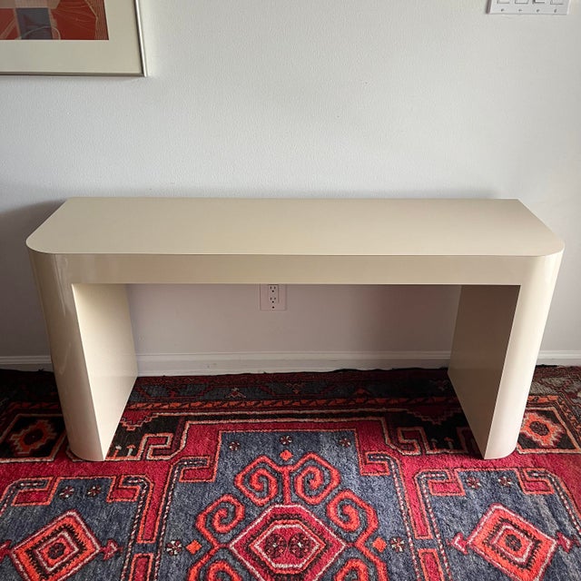 1980s Postmodern Console Table Laminate Sofa Table | Chairish