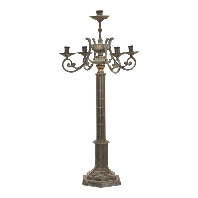 French 19th Century Large Tole Candelabra For Sale