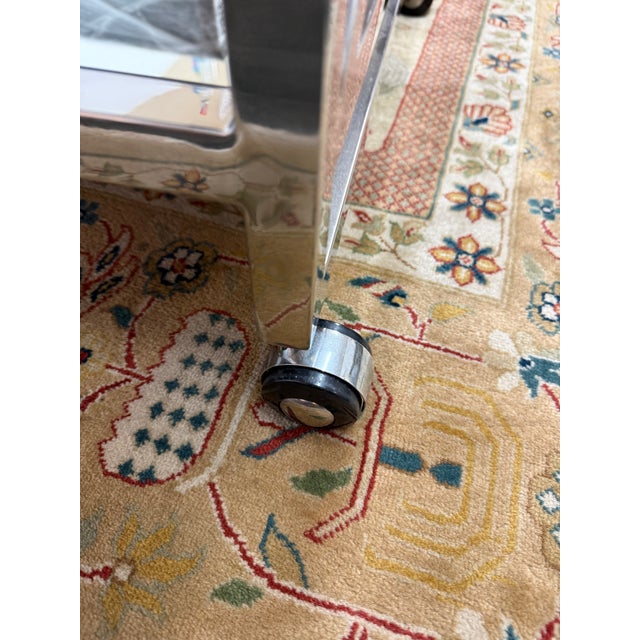 Worlds Away Worlds Away Gerard Bar Cart, Stainless Steel For Sale - Image 4 of 12