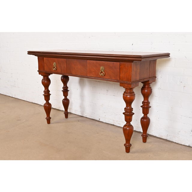 Baker Furniture Colonial West Indies Carved Mahogany Console Table For Sale - Image 12 of 12