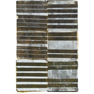 Glam, Original Abstract Print by Carrie Bergey, Gold White For Sale