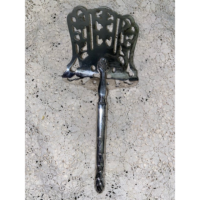 Ornate Antique Silver-Plated Asparagus Server With Pierced Decorative Blade. For Sale - Image 4 of 12