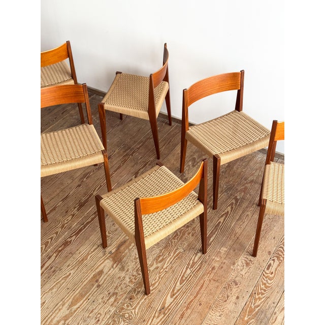 Pia Dining Room Chairs in Walnut with Wickerwork by Poul Cadovius, Set of 6 For Sale - Image 6 of 16