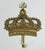 Vintage brass wall hook featuring detailed crown motif. Single hook for hanging. Hole to top of hook for screw to secure...