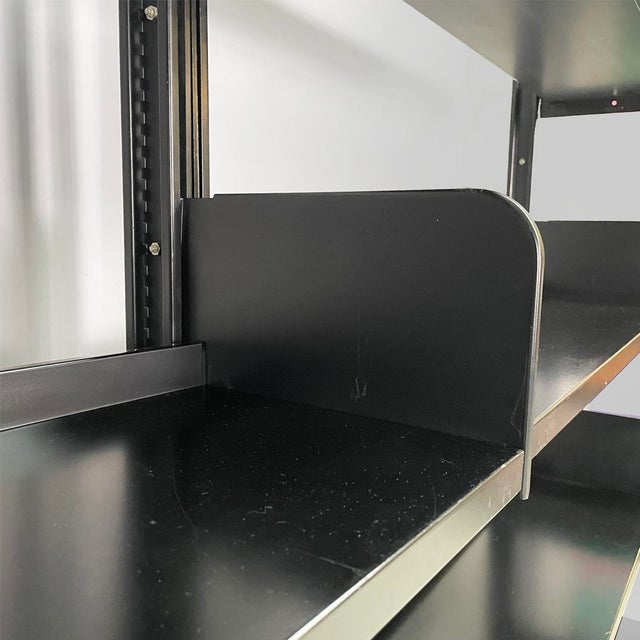 Italian Modern Modular Black Congresso Bookcase attributed to Lips Vago, 1970s, Set of 3 For Sale - Image 11 of 18