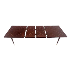 Tommy Parzinger Charak Modern Dimond Top Tapered Leg Dining Table Leaves