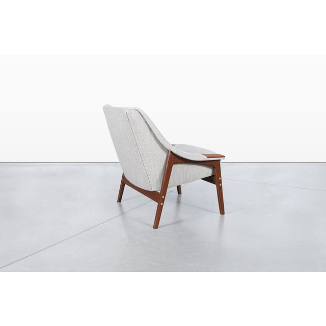 1950s Swedish Walnut Armchair Attributed to Folke Ohlsson For Sale - Image 9 of 12