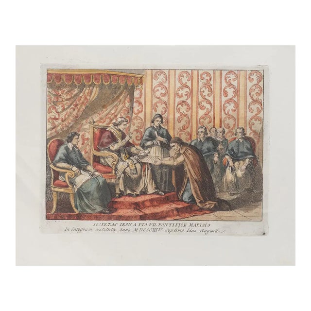 After Bartolomeo Pinelli, the Pope, Original Etching, 1850 For Sale