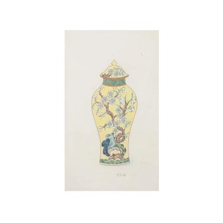 Gabriel Fourmaintraux - Porcelain Vase - Original Watercolor - Early 20th Century For Sale