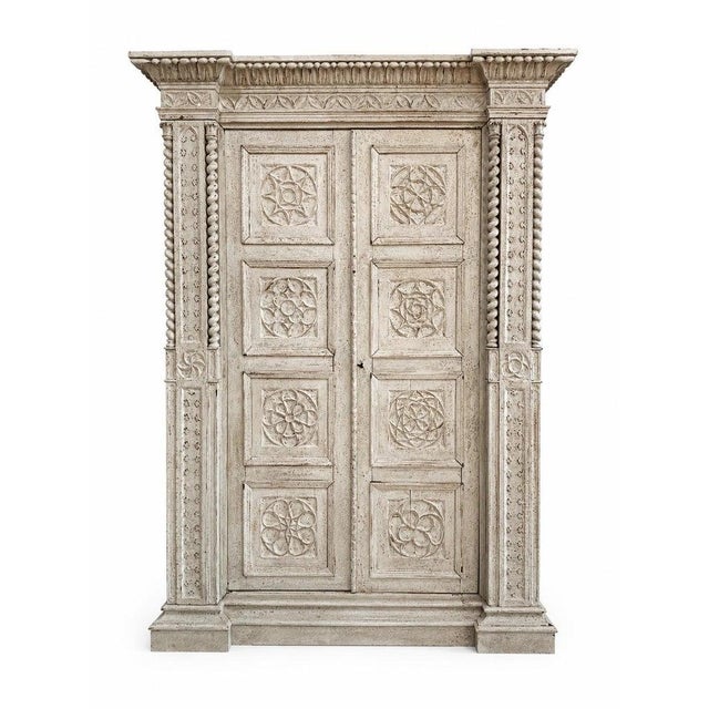 19th Century Antique Italian Neo-Gothic Cabinets with Stone-Like Finish, 1800s, Set of 2 For Sale - Image 5 of 12