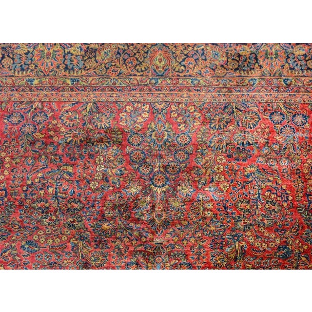 Dark Pink Early 20th Century Sarouk Rug For Sale - Image 8 of 11