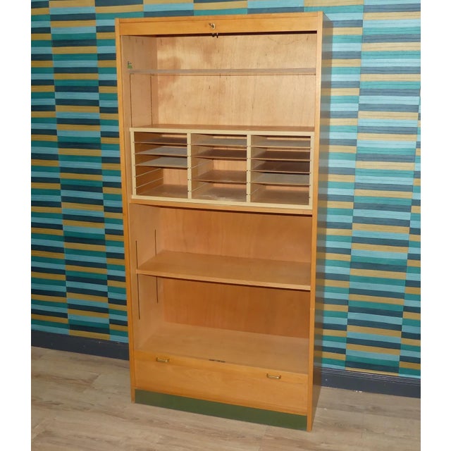 Wood Office Cabinet with Louvered Door from Wini, 1960s For Sale - Image 7 of 18