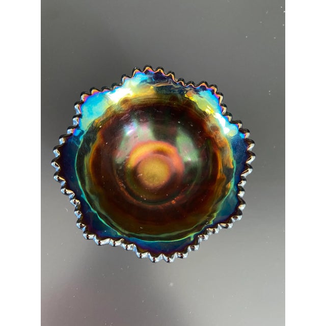 Mid-Century Modern Vintage Carnival Glass Bowl For Sale - Image 3 of 7