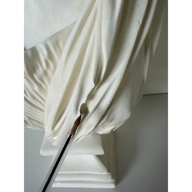 Vintage Neoclassical “Diana of Versailles” Plaster Bust Sculpture For Sale - Image 9 of 12