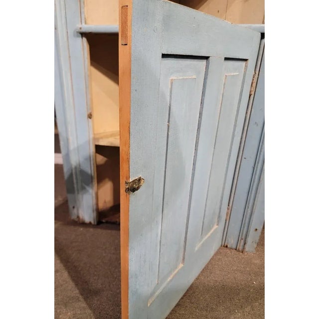 19th Century 18thc Original Powder Blue Corner Cupboard For Sale - Image 5 of 12