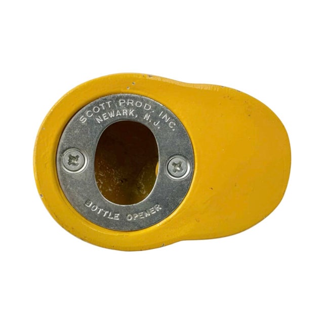 Mid 20th Century Vintage Equestrian Jockey Cap Bottle Opener Yellow For Sale - Image 5 of 9