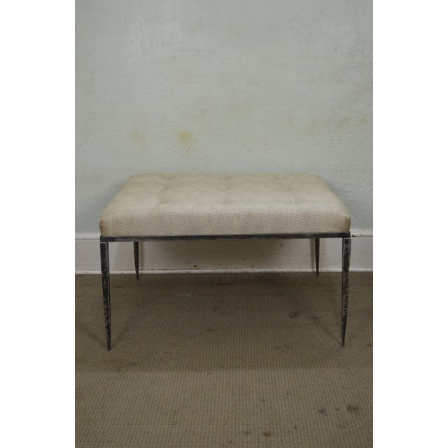 Custom Wrought Iron Large Square Tufted Upholstered ... (640 x 640 Pixel)