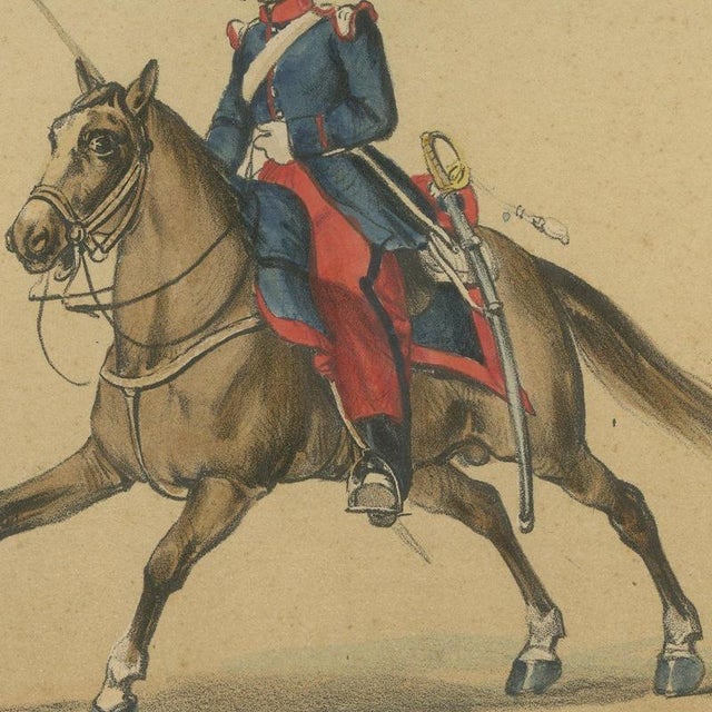 José Rubio Y Villegas, Lancers, 1861, Lithograph For Sale - Image 6 of 12