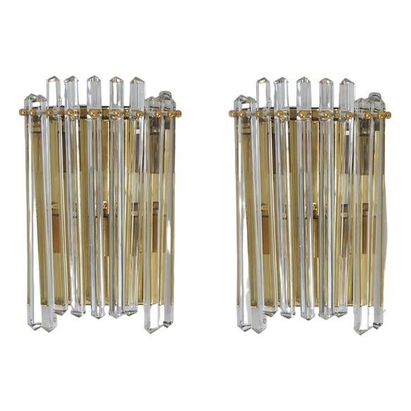 Metal Large Wall Lamps in the style of Venini, Set of 2 For Sale - Image 7 of 7