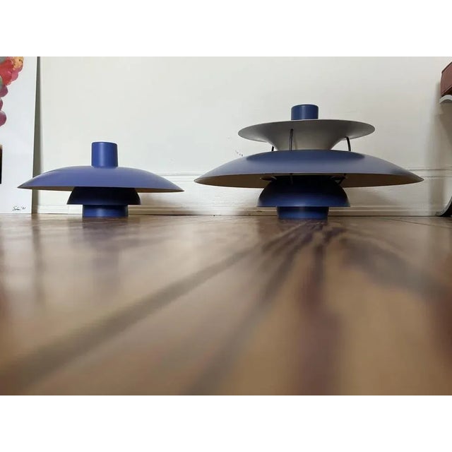 Vintage Blue PH5 Pendant Lamp by Poul Henningsen for Louis Poulsen, 1970s For Sale - Image 6 of 10
