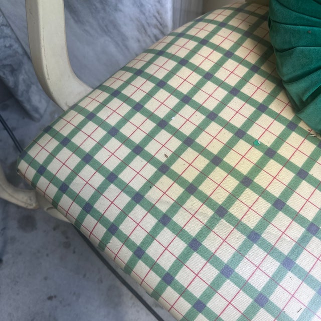 1970s 1970s Country Core Pair of Green Gingham Chairs For Sale - Image 5 of 5