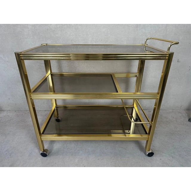 Vintage Hollywood Regency Bar Trolley, 1980s For Sale - Image 10 of 12