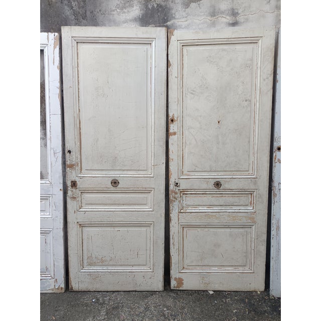 Vintage Cream Fir Doors, Set of 5 For Sale - Image 5 of 18