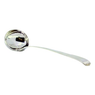 Silver Soup Ladle with Embossed Reed-Style Handle For Sale