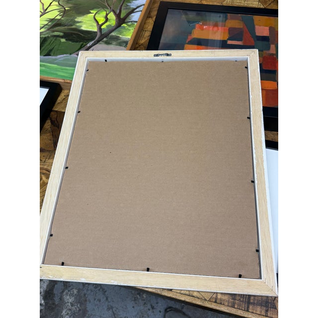 Blue Figurative Artwork Man Waiting at the Window, Framed For Sale - Image 8 of 12